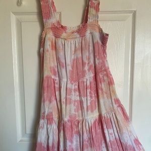 Old Navy pink tie dye midi dress